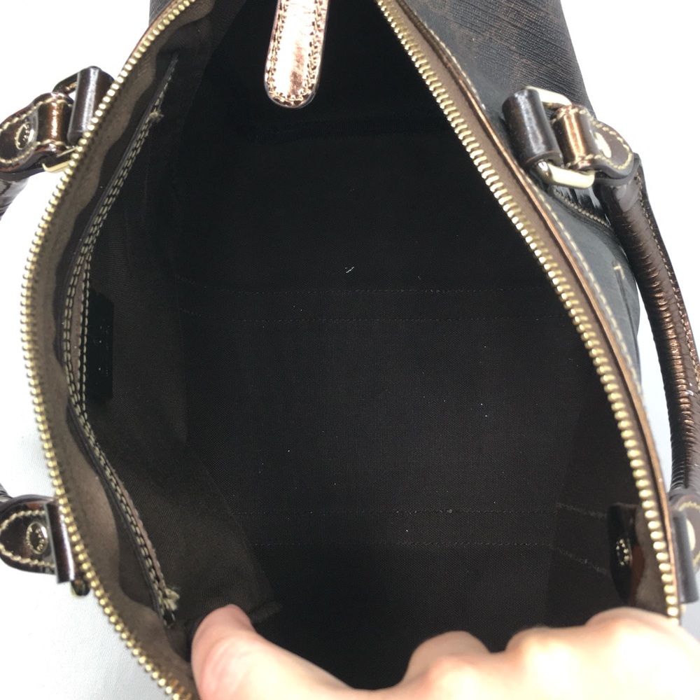 Authentic GUCCI Boston satchel bag brown gold - Picture 12 of 15